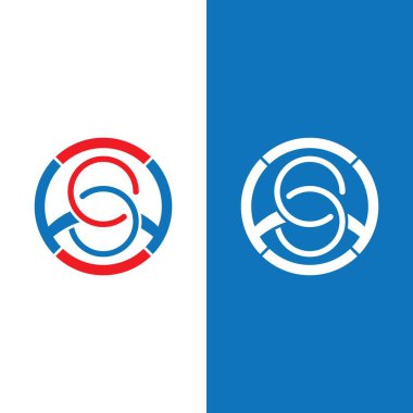 S harfi logo tasarım vektörü