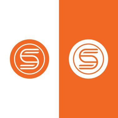 S harfi logo tasarım vektörü