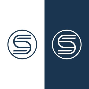 S harfi logo tasarım vektörü