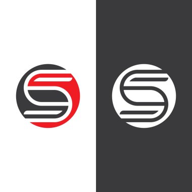 S harfi logo tasarım vektörü
