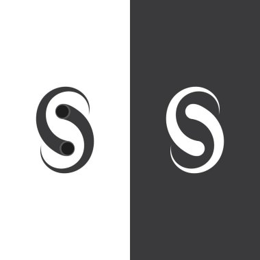 S harfi logo tasarım vektörü