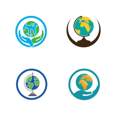 dünya logosu tasarım şablonu vektör küre tasarım şablonu
