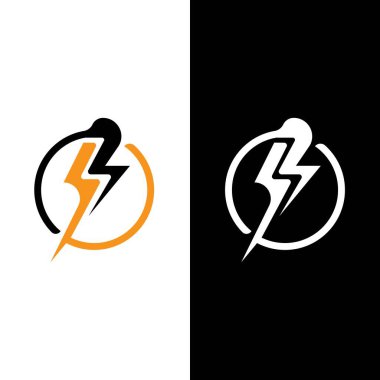 Şimşek şimşeği logo şablonu tasarımı
