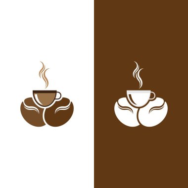 kahve çekirdeği simgesi vektör çizimi şablonu