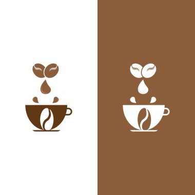 kahve çekirdeği simgesi vektör çizimi şablonu