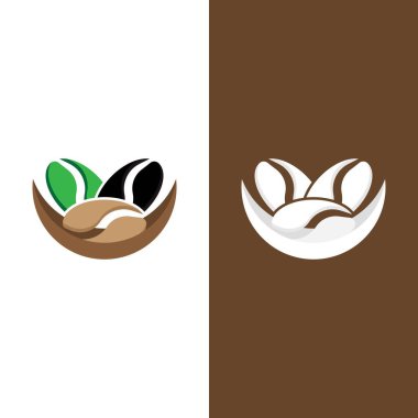 kahve çekirdeği simgesi vektör çizimi şablonu