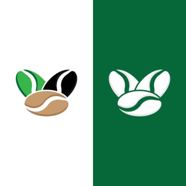 kahve çekirdeği simgesi vektör çizimi şablonu