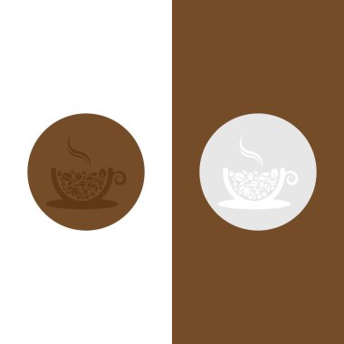 kahve çekirdeği simgesi vektör çizimi şablonu