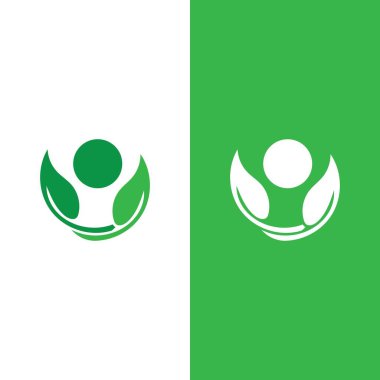 Yeşil ağaç yaprağı ekoloji doğa elementi vektörü logoları