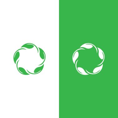 Yeşil ağaç yaprağı ekoloji doğa elementi vektörü logoları