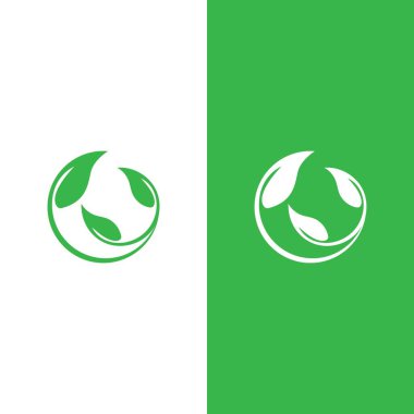 Yeşil ağaç yaprağı ekoloji doğa elementi vektörü logoları