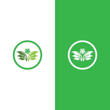 Yeşil ağaç yaprağı ekoloji doğa elementi vektörü logoları