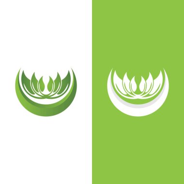 Yeşil ağaç yaprağı ekoloji doğa elementi vektörü logoları
