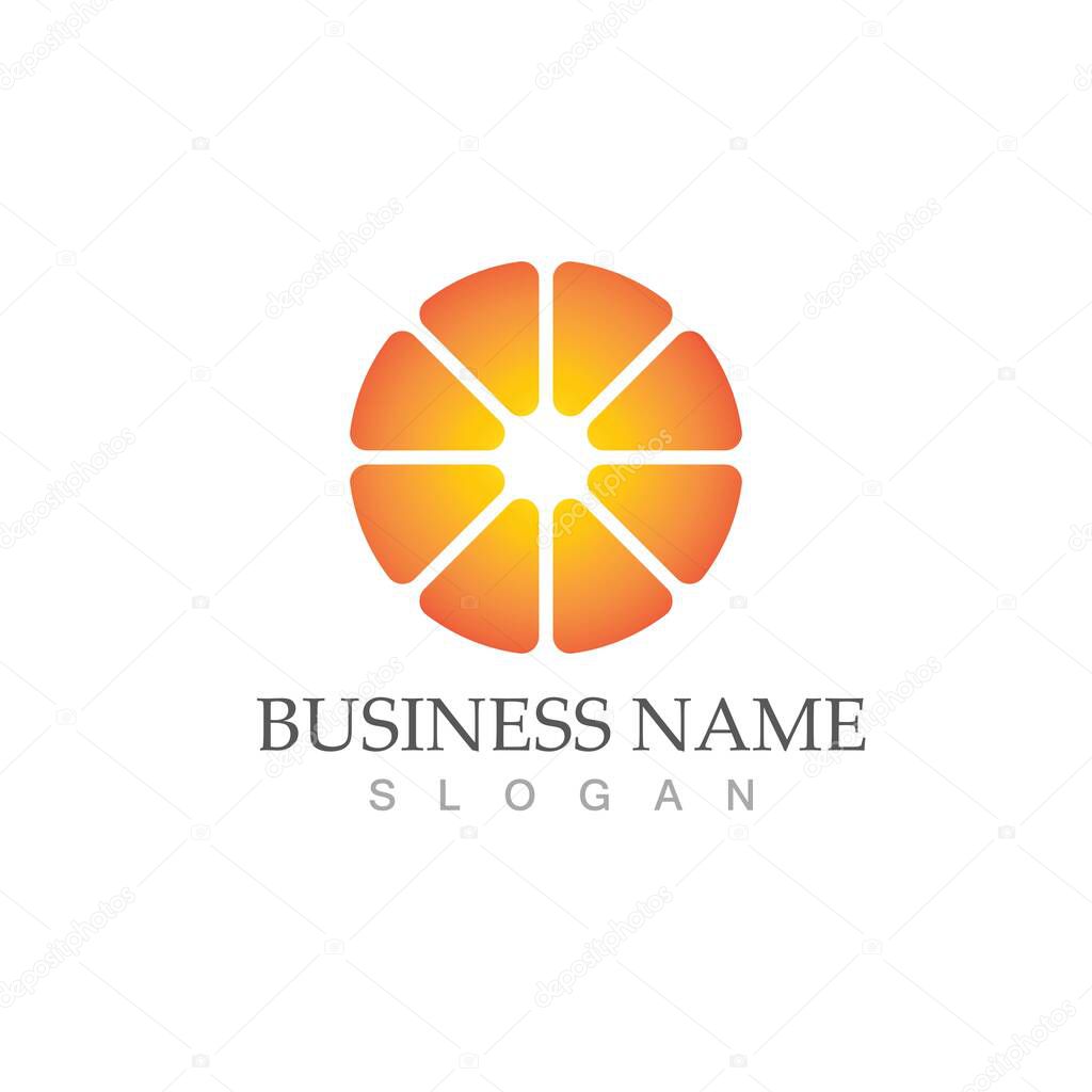 Orange logo design Vector icon illustration design