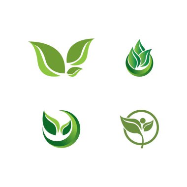 Yeşil ağaç yaprağı ekoloji doğa elementi vektörü logoları