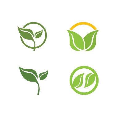 Yeşil ağaç yaprağı ekoloji doğa elementi vektörü logoları