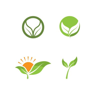 Yeşil ağaç yaprağı ekoloji doğa elementi vektörü logoları