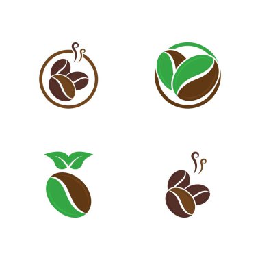 kahve çekirdeği simgesi vektör çizimi şablonu