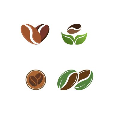 kahve çekirdeği simgesi vektör çizimi şablonu