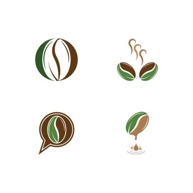 kahve çekirdeği simgesi vektör çizimi şablonu