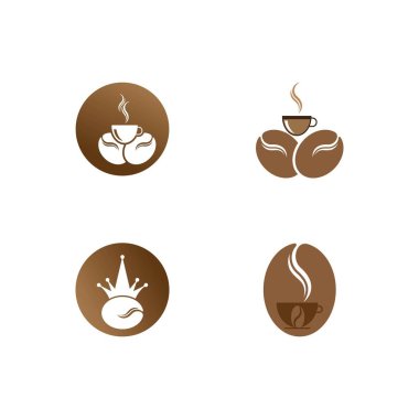 kahve çekirdeği simgesi vektör çizimi şablonu