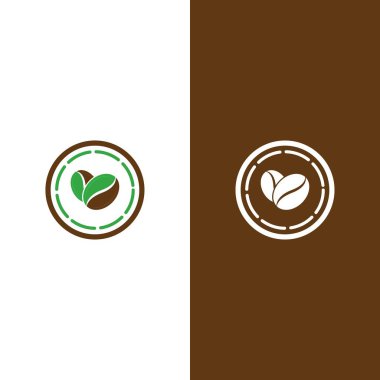 kahve çekirdeği simgesi vektör çizimi şablonu