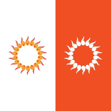 Güneş Vektörü illüstrasyon Simgesi Logo Şablonu tasarımı