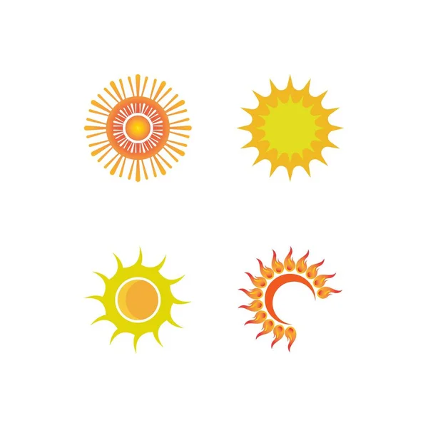 Sun Vector Ilustración Icono Logo Plantilla Diseño — Vector de stock