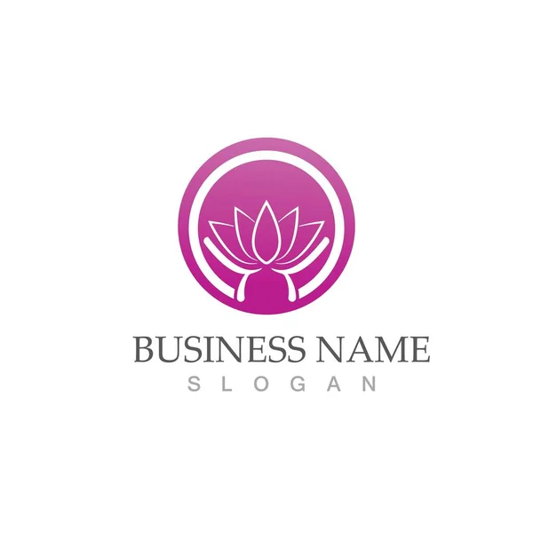 Schönheit Vektor Lotusblumen Design Logo Vorlage Symbol — Stockvektor