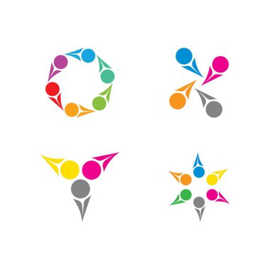 Topluluk, ağ ve sosyal simge tasarım şablonu