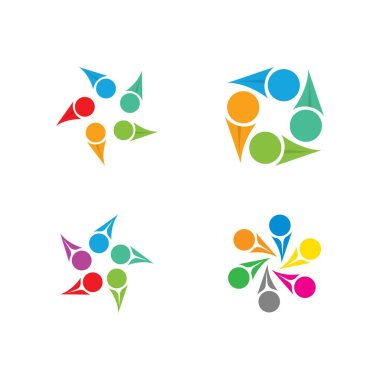 Topluluk, ağ ve sosyal simge tasarım şablonu