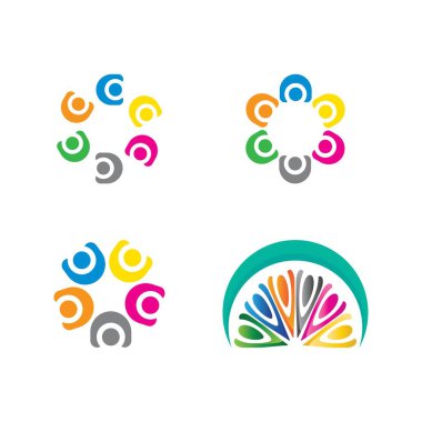 Topluluk, ağ ve sosyal simge tasarım şablonu