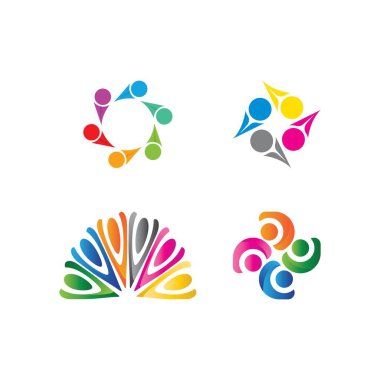 Topluluk, ağ ve sosyal simge tasarım şablonu