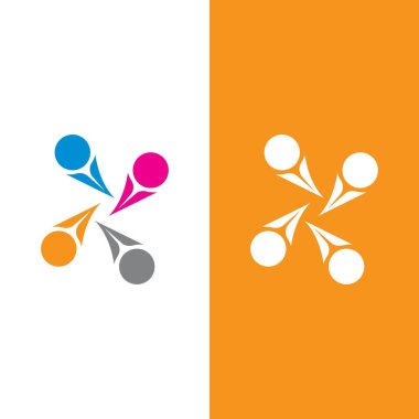 Topluluk, ağ ve sosyal simge tasarım şablonu