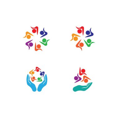 Topluluk, ağ ve sosyal simge tasarım şablonu