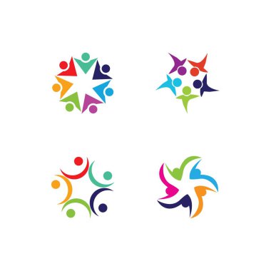 Topluluk, ağ ve sosyal simge tasarım şablonu