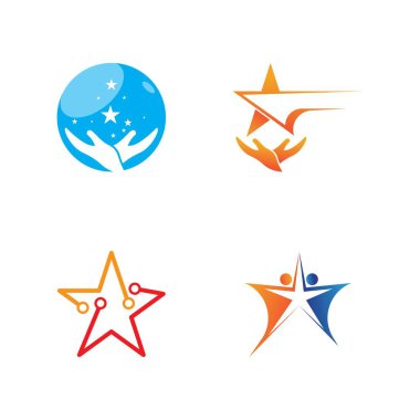 Yıldız simgesi şablon vektör illüstrasyon tasarımı