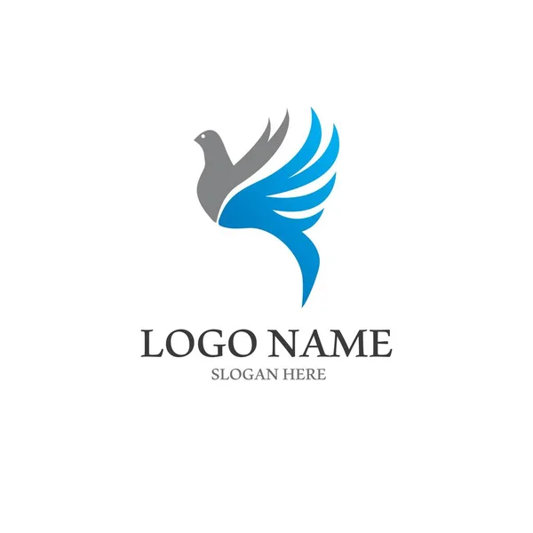 Dove Bird Logo Vector Design Illustration — Stok Vektör