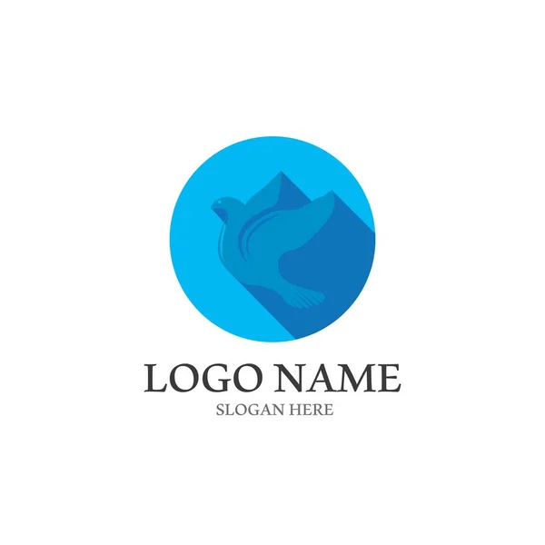 Голуб Птаха Логотип Векторний Дизайн Ілюстрація — стоковий вектор