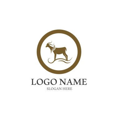 Keçi Logosu Şablon vektör illüstrasyon tasarımı