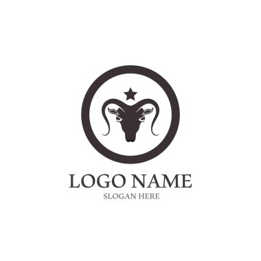 Keçi Logosu Şablon vektör illüstrasyon tasarımı