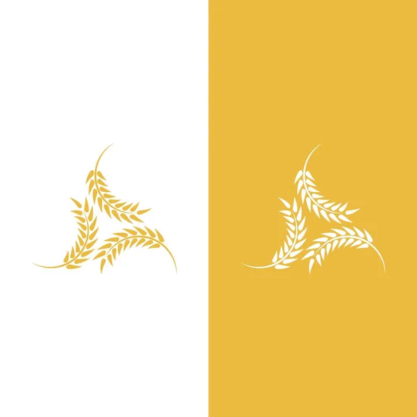 小麦のロゴベクトルアイコンイラストデザイン — ストックベクタ