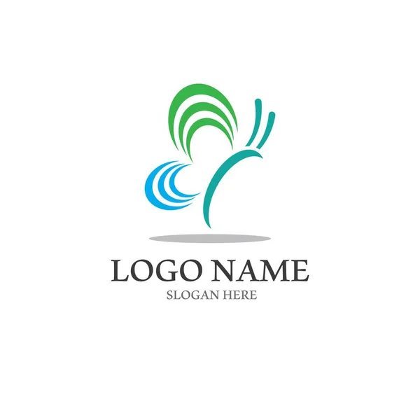 Butterfly Logo Icon Vector Design Illustration — Stock Vector