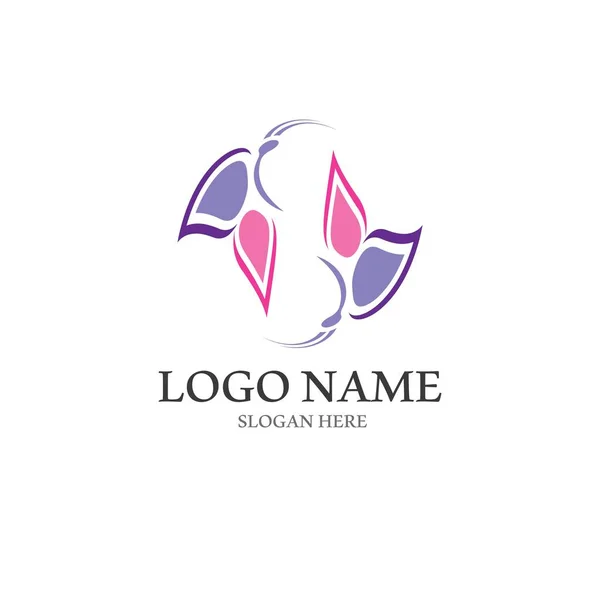 Butterfly Logo Icon Vector Design Illustration — Stok Vektör