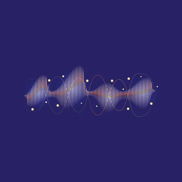 Sound Waves Vector Illustration Design Template — Stock Vector