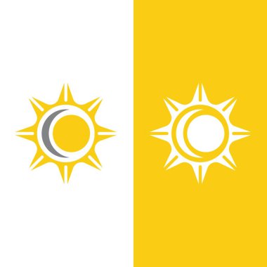 Güneş Vektörü illüstrasyon Simgesi Logo Şablonu tasarımı