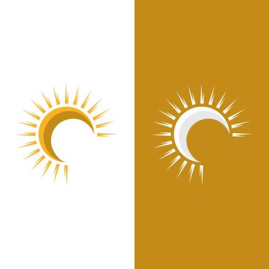 Güneş Vektörü illüstrasyon Simgesi Logo Şablonu tasarımı