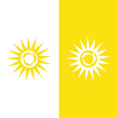 Güneş Vektörü illüstrasyon Simgesi Logo Şablonu tasarımı