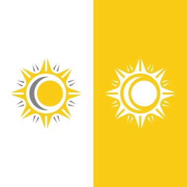 Güneş Vektörü illüstrasyon Simgesi Logo Şablonu tasarımı