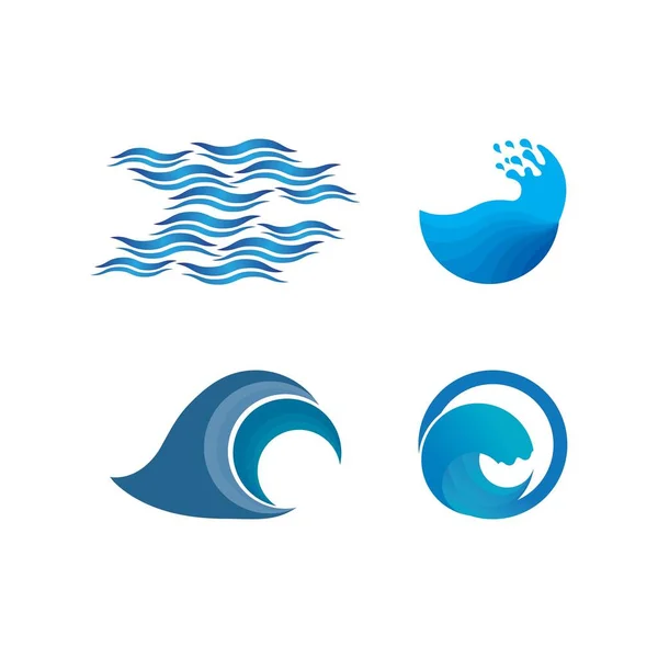Welle Strand Vektor Illustration Design Logo — Stockvektor